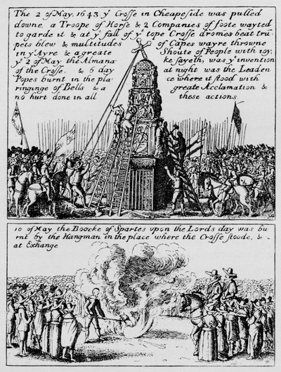 La destruction de Cheapside Cross et la brûlure du Livre des Sports, mai 1643, 1903 - Unbekannt