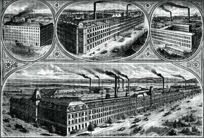Les usines de la Singer Manufacturing Company, vers 1880 - Unbekannt