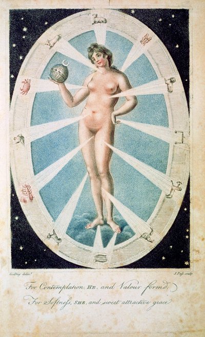 La forme féminine avec des symboles astrologiques, 1790 - Unbekannt