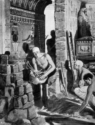 La décoration intérieure finale et la fermeture du tombeau de Toutankhamon, Égypte, 1325 av. J.-C. 1933-1934 - Unbekannt