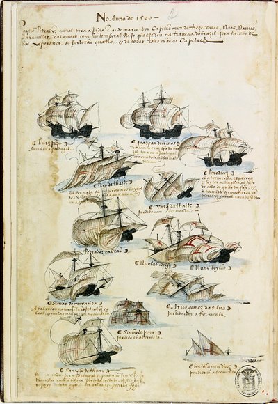 La flotte de Pedro Álvares Cabral en 1500. De Livro das Armadas - Unbekannt