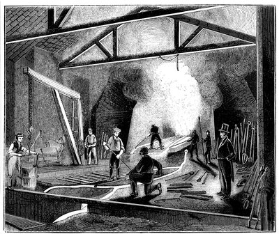 La fonderie ou maison de coulée, Butterley Ironworks, Derbyshire, 1844 - Unbekannt