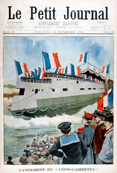 Le lancement du croiseur cuirassé Léon Gambetta, France, 1901 - Unbekannt