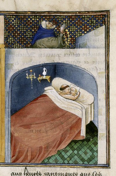 Le moine dort avec la femme pendant que le mari prie - Unbekannt