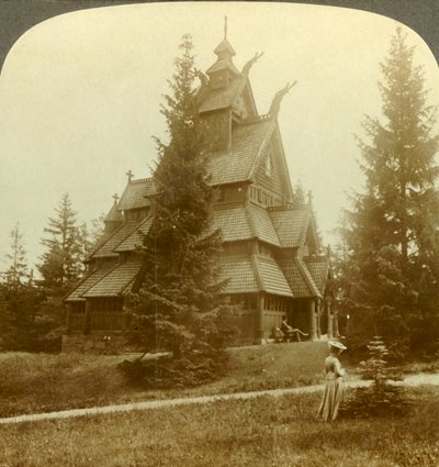 La vieille église de Gol, un bâtiment pittoresque du 12e siècle à Osoarshal, Norvège, vers 1905 - Unbekannt