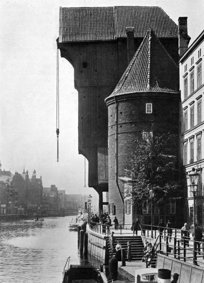 La vieille grue Krantor sur la rivière Mottlau, Gdansk, Pologne, 1926 - Unbekannt