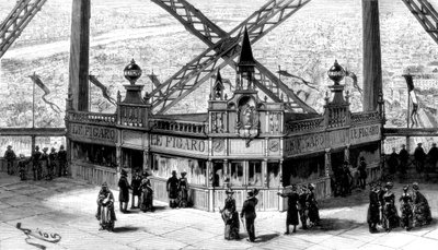 Le pavillon du Figaro, au deuxième étage de la Tour Eiffel, Paris, 1889 - Unbekannt