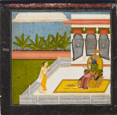 Le poète Bihari Lal vénère Krishna et Radha, vers 1760 - Unbekannt