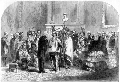 Le président des États-Unis incitant les tribus hostiles à se serrer la main, 1858 - Unbekannt