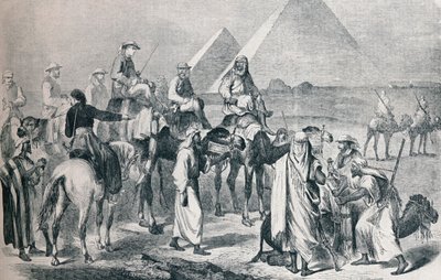 Le cortège royal quittant le campement à Gizeh, Égypte, vers 1861-1910 - Unbekannt