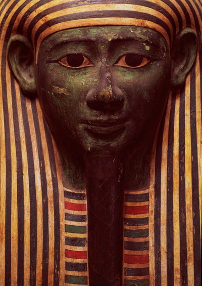 Le sarcophage de Psametik (664-610 av. J.-C.) (détail du visage, égyptien) - Unbekannt