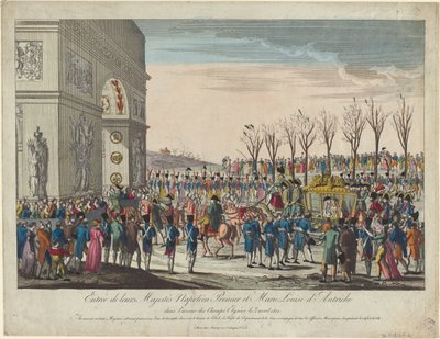 Le cortège nuptial de Napoléon et Marie-Louise le long des Champs-Élysées le 2 avril 1810 - Unbekannt