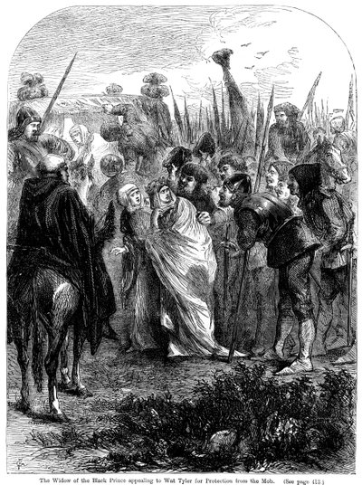 La veuve du Prince Noir appelant Wat Tyler à la protection contre la foule, 1381 - Unbekannt