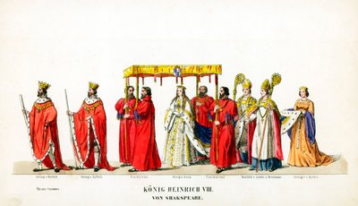 Costumes de théâtre pour la pièce de Shakespeare, Henry VIII, 19ème siècle - Unbekannt