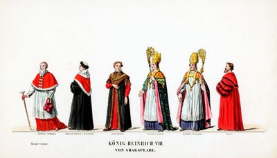 Costumes de théâtre pour la pièce de Shakespeare, Henry VIII, 19ème siècle - Unbekannt