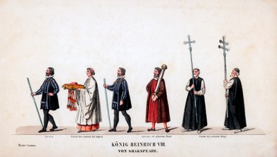 Conceptions de costumes de théâtre pour la pièce de Shakespeare, Henry VIII, 19ème siècle - Unbekannt