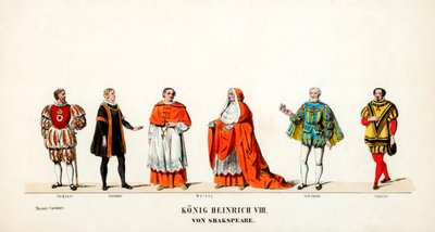 Conceptions de costumes de théâtre pour la pièce de Shakespeare, Henri VIII, XIXe siècle - Unbekannt