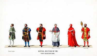 Conceptions de costumes de théâtre pour la pièce de Shakespeare, Henry VIII, 19e siècle - Unbekannt