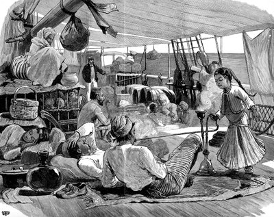 Troisième classe à bord du Kilwa, de Brindisi à la Birmanie, 1886 - Unbekannt