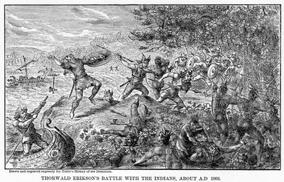 Bataille de Thorwald Erikson avec les Indiens, vers 1003 après J.-C., 1877 - Unbekannt