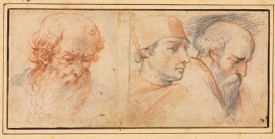 Trois études de tête, 1600s - Unbekannt