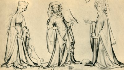Trois jeunes femmes, vers 1400 - Unbekannt