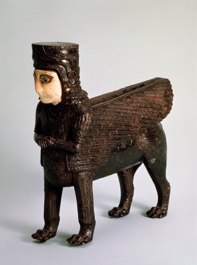 Détail du trône en forme de lion ailé avec un torse humain, 8e siècle av. J.-C. - Unbekannt