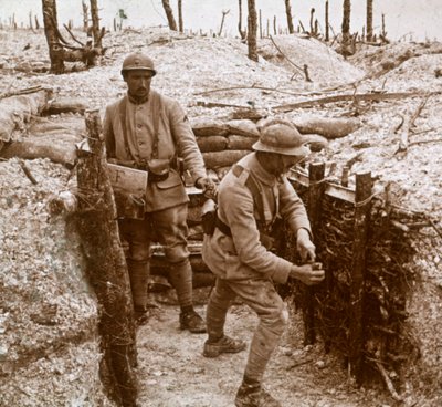Lancer de grenades, ligne de front, vers 1914-1918 - Unbekannt