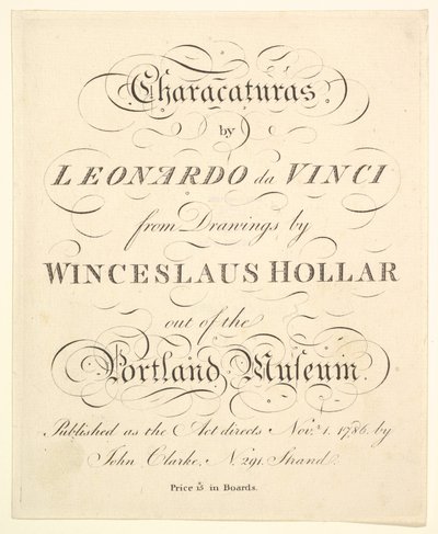 Page de Titre: Caricatures de Léonard de Vinci, d
