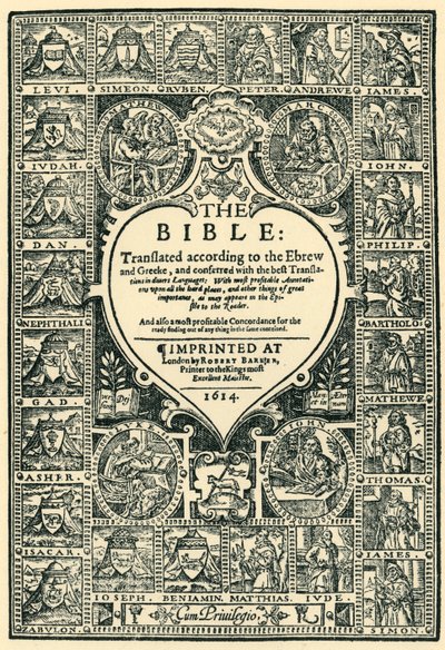 Page de titre de la Bible de Genève, 1614, 1943 - Unbekannt