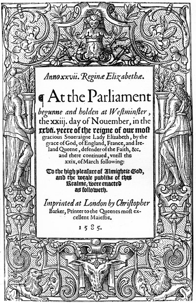 Page de titre des Actes du Parlement - Unbekannt