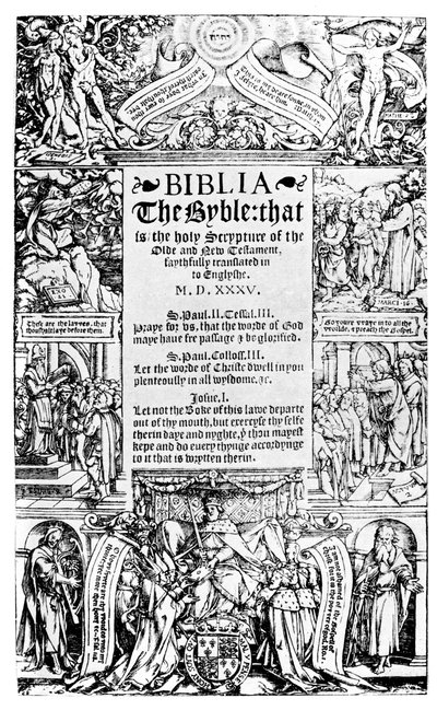 Page de titre de la Bible Coverdale, 1535, 1926 - Unbekannt