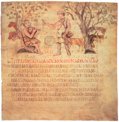 Tityrus jouant de la flûte, 5ème siècle - Unbekannt