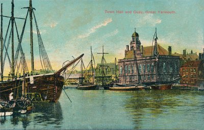 Hôtel de ville et quai, Great Yarmouth, Norfolk, vers 1905 - Unbekannt