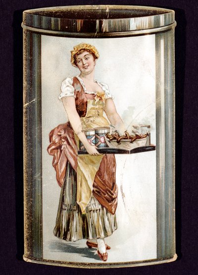 Carte de visite pour les saucisses en conserve produites par Heinrich Bauer de Francfort-sur-le-Main, Allemagne, c1895 - Unbekannt