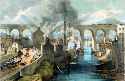 Train traversant le viaduc de Stockport sur le London & North Western Railway - Unbekannt