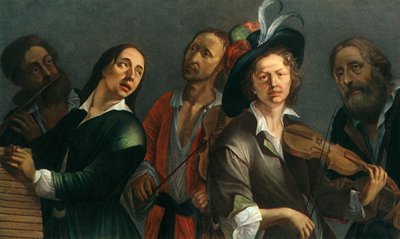 Flûte traversière, xylophone, alto et violon, peintre tchèque inconnu de la seconde moitié du XVIIe siècle - Unbekannt