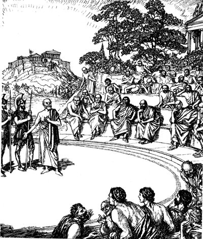 Procès de Socrate, philosophe grec ancien, 399 av. J.-C., 19e siècle - Unbekannt