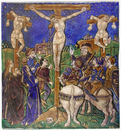 Panneau de triptyque avec la Crucifixion, français, début du XVIe siècle - Unbekannt