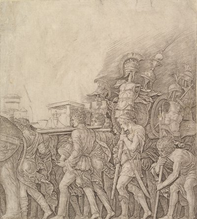 Triomphe de César : Soldats portant des Trophées, vers 1490 - Unbekannt