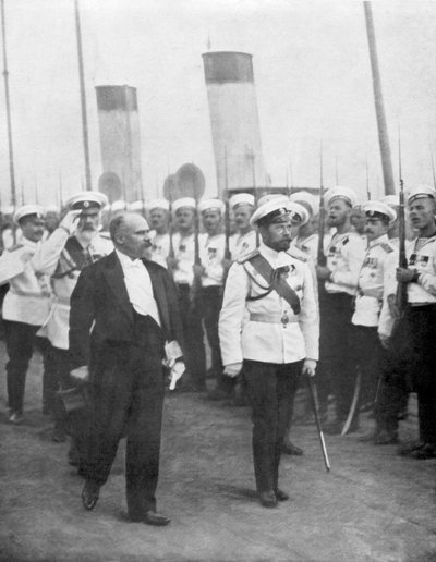 Tsar Nicolas II avec le président français Raymond Poincaré, 1914 - Unbekannt