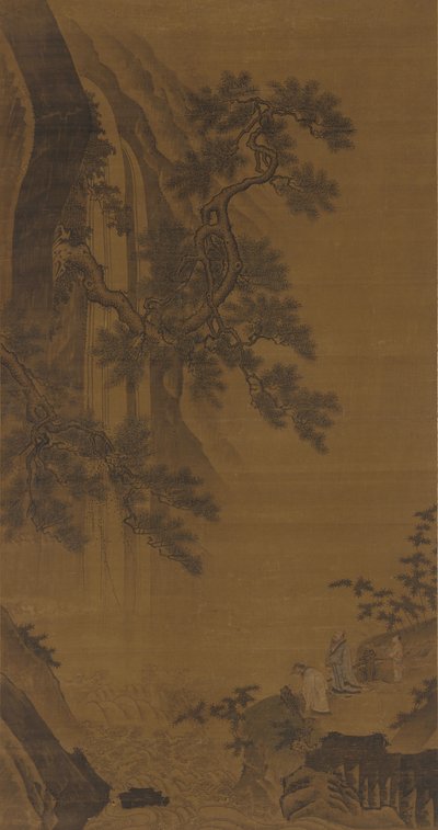 Deux gentilshommes contemplant une cascade, dynastie Ming, 16e siècle - Unbekannt