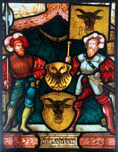 Deux hommes avec des armoiries, 16ème siècle - Unbekannt
