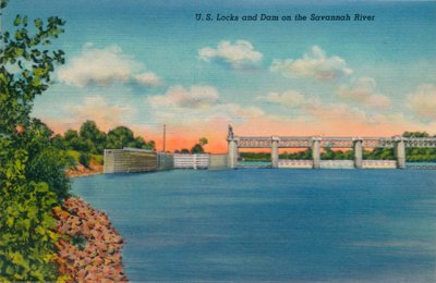 Écluses et barrage américains sur la rivière Savannah, 1943 - Unbekannt