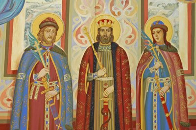 Ukraine, Kiev, Monastère Orthodoxe Saint-Michel (orig1108, reconst. 2001), fresque extérieure - Unbekannt