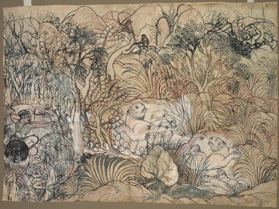 Umed Singh de Kota chassant des lions, vers 1785-1790 - Unbekannt