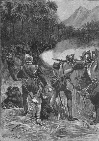 Vasco Nunez De Balboa se frayant un chemin vers les Cordillères, vers 1513 - Unbekannt