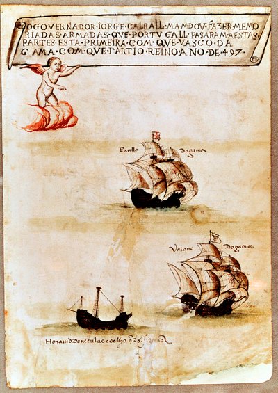 La flotte de Vasco da Gama en mer, 1497 - Unbekannt