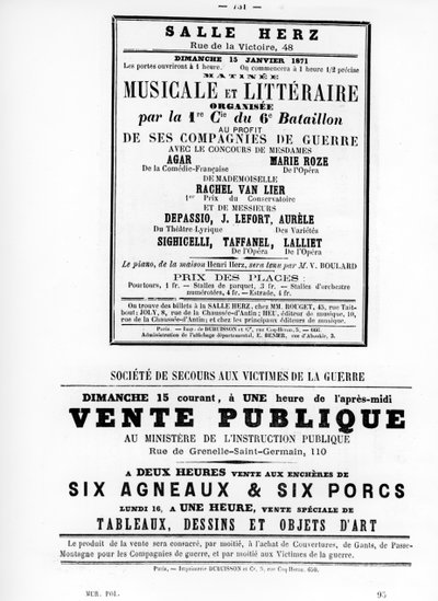 Vente publique, des affiches politiques françaises de la Commune de Paris, mai 1871 - Unbekannt