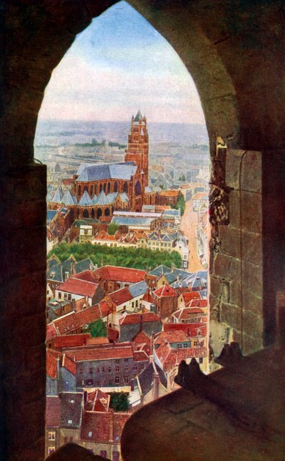 Vue depuis le beffroi de Bruges, Belgique, vers 1924 - Unbekannt